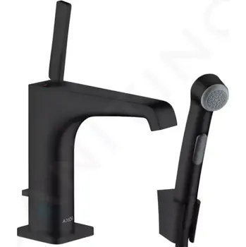 Vodovodní baterie Axor Citterio E Umyvadlová baterie s výpustí a bidetovou sprškou, matná černá, 36130670