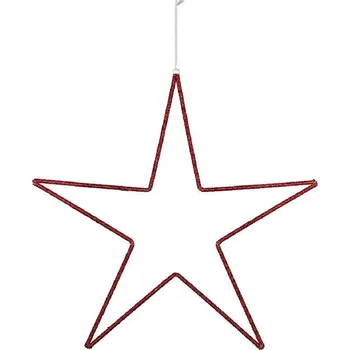 Vánoční dekorace Závěs hvězda korálková, červená, 80x80x1cm (DOPRODEJ)|Ego Dekor