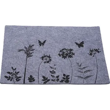 prostírání Prostírání Luční traviny, plsť, šedá/černá, 38x38x0,8cm (DOPRODEJ)|Ego Dekor