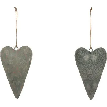 Bytová dekorace Závěs ''Srdce'', tm.šedá/šedá, V, balení obsahuje 2 kusy! (DOPRODEJ)|Ego Dekor