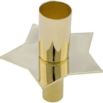 Svícen VZ 2021 Svícen na lahev, na čajovou svíčku hvězda, zlatá,7,5x8,5cm|Ego Dekor