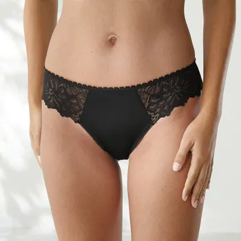 Kalhotky Blancheporte Sada 2 kalhotek midi z krajky a mikrovlákna černá+slonová kost 42/44