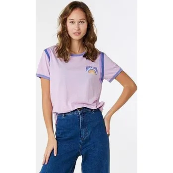 Pánská móda Tričko Rip Curl RINGER SURF REVIVAL TEE Lilac velikost S