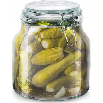 Sklenice Velká ZAVAŘOVACÍ SKLENICE NA ZAVAŘENINY na siláž s těsněním a klipem sklenice 2,4 l