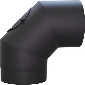 Kouřovod Pevné koleno STAHL SYSTEM 130 mm 90° s čistícím otvorem, černé