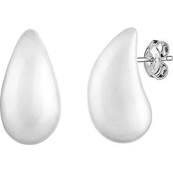 Náušnice Stříbrné náušnice kapky Sperancie s přírodním bílým achátem 20 x 10 mm GRP24482EAG