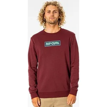 Pánská mikina Mikina Rip Curl SURF REVIVAL BOX CREW Maroon velikost M