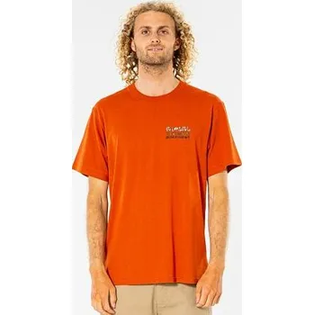 Pánská móda Tričko Rip Curl SOLID ROCK STACKED TEE Dusted Earth velikost XXL