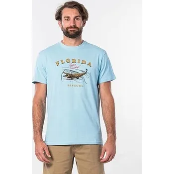 Pánské oblečení Tričko Rip Curl DESTINATION SURF S/S TEE Blue River velikost XL