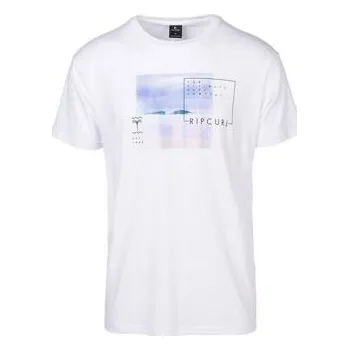 Pánská móda Tričko Rip Curl FADEPHOTO SS TEE Optical White velikost M
