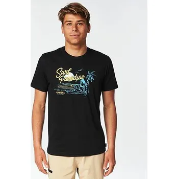 Pánské tričko Tričko Rip Curl FRAMED TEE Black velikost XXL