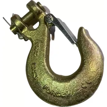 zvedák Hák kluzný s vidlicí a čepem pro řetěz 10 - 11 mm, nosnost 3180 kg, žlutý zinek, třída 5