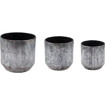 Květináč Obal na květináč Fly, kov, stříbrná/tyrkysová, 23,5x23,5x22cm, set 3 kusů! (DOPRODEJ)|Ego Dekor