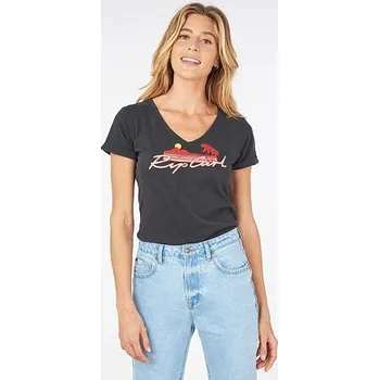 Tričko Rip Curl BASIC V TEE Black velikost S