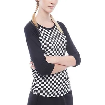 Tričko Vans CHECKS RAGLAN Checkerboard-Black velikost XS