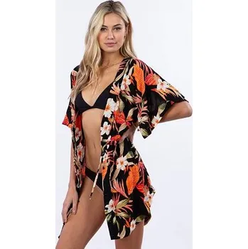 Dámské šaty Kimono Rip Curl NORTH SHORE KIMONO Black velikost XS