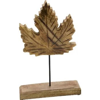 Bytová dekorace Dekorace list na podstavci, dřevěný, 21,5x6x35cm (DOPRODEJ)|Ego Dekor