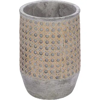 Obal na květináč Rattan Deco, hnědá/šedá, 14,5x14,5x21,5cm (DOPRODEJ)|Ego Dekor