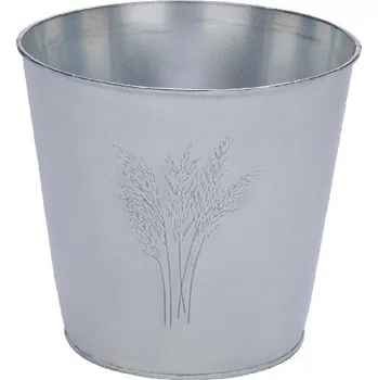 Obal na květináč Obal na květináč Tráva, zinek, bílá, 26x26x21cm (DOPRODEJ)|Ego Dekor
