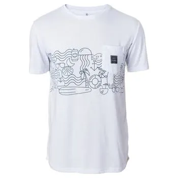 Pánské tričko Tričko Rip Curl BEACH PARTY FRIEZE VC TEE Optical White velikost XL