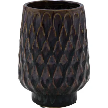 Nádoba keramická,kaštanová patina, 11x13x18,5cm *|Ego Dekor