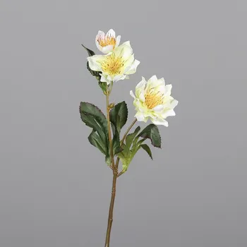 umělá květina Květina umělá se 3mi květy, 37cm, zelená/bílá, (balení obsahuje 1ks)|DPI|Ego Dekor