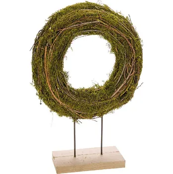 Věnec Věnec přírodní na noze, zelená/hnědá, 27x9x42cm (DOPRODEJ)|Ego Dekor