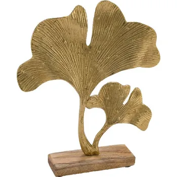 Dekorace na podstavci Ginko, zlatá, 23,4x5x26,8cm (DOPRODEJ)|Ego Dekor
