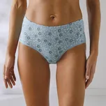 Blancheporte Sada 7 bavlněných kalhotek maxi, jednobarevných a s květinovým potiskem zelená 42/44