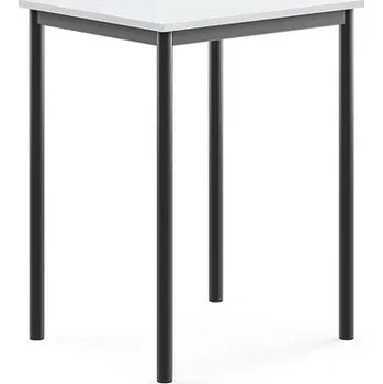 Jídelní stůl Stůl BORÅS, 700x600x900 mm, antracitově šedé nohy, HPL deska, bílá