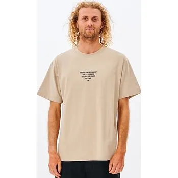 Pánské tričko Tričko Rip Curl QUALITY SURF PRODUCTS EMB TEE Taupe velikost M