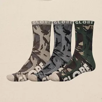 Pánská móda Ponožky Globe ECO CAMO CREW SOCK 3 PACK Camo velikost 7-11