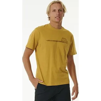 Pánské tričko Tričko Rip Curl SEARCH TRIP TEE Mustard velikost S