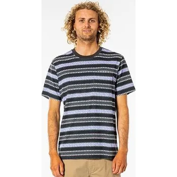 Pánské tričko Tričko Rip Curl MELTING SUMMER STRIPE TEE Washed Black velikost XXL