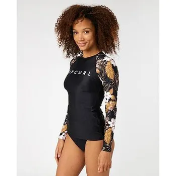 Dámské tričko Lykra Rip Curl PLAYABELLA RELAXED LS Black/Gold velikost 6