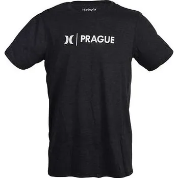 Pánské tričko Tričko Hurley ICON PRAGUE Black Heather velikost S