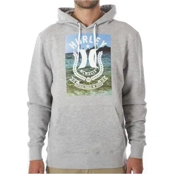 Pánská mikina Mikina Hurley BAD FISH PULLOVER Heather Grey velikost XL