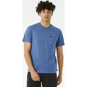 Pánské oblečení Tričko Rip Curl PLAIN POCKET TEE Sparky Blue velikost L