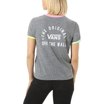 Pánské tričko Tričko Vans RALLY BELL Grey Heather/Fuchsia Pink velikost L