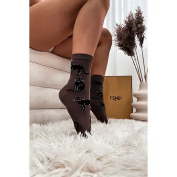 Pánské ponožky DÁMSKÉ PONOŽKY KOČKY 0200.024 černá 37-41