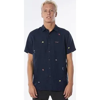 Pánská košile Košile Rip Curl SWC MOTIF LINEN S/S SHIRT Navy velikost M