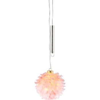 Vánoce Koule z peříček svítící, LED, růžová, pr.15 x 60 cm (DOPRODEJ)|Ego Dekor