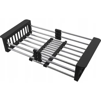 Odkapávač na nádobí Odkapávač, koš na dřez, nerezová ocel, černé úchyty Nett KB-3022