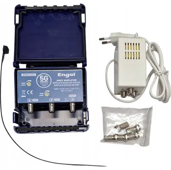 Televizní stožárový zesilovač signálu Engel AM6112K5 UHF-VHF mix 40dB + napájecí zdroj