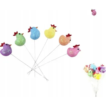 Velikonoční dekorace Velikonoce KUŘÁTKA BAREVNÁ NA ŠPEJLI TYČCE DEKORACE OZDOBA SADA