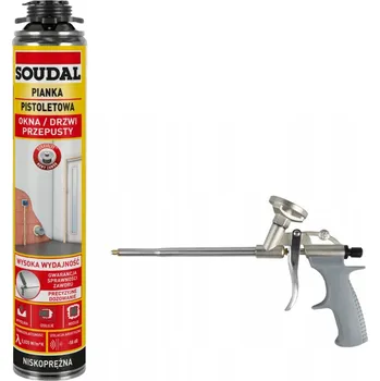 Montážní pěna SOUDAL Pistoleová pěna 121105 - 750 ml + pistole na pěnu FG-STD15