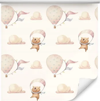 Tapeta Tapeta balóny v oblacích, medvídci, dětský pokoj