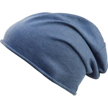 Čepice Daiber - čepice Čepice Bio Cotton Beanie MB7113 Barva: Modrá denim světlý melír