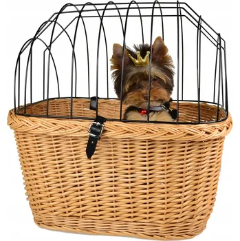 Košík na láhev Přední košík na kolo WickerWorks pro zvířata, hnědý