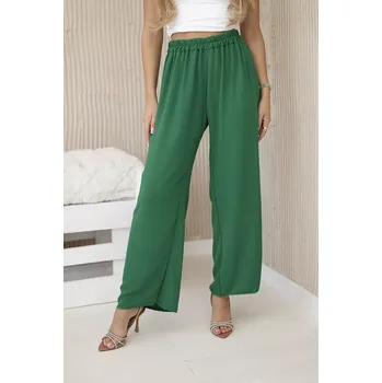 Kesi Włoski Kalhoty se širokými nohavicemi tmavě zelená Kesi Włoski zelená 3238278